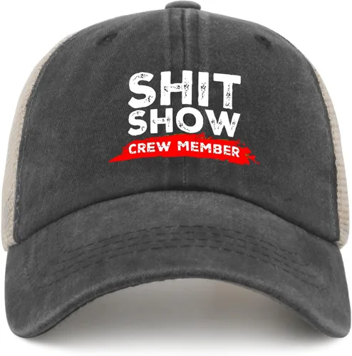 Vista 9 de Gorra de béisbol Shit Show Crew Member Gorra de béisbol para mujer Gorra de mezclilla gráfica ajustable
