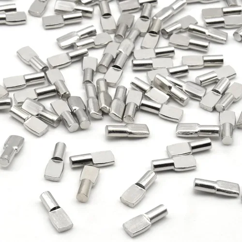 Vista 5 de 100 clavijas de estante de 0.197 x 0.709 in, clavijas de soporte de estante de metal, clavijas de estante de gabinete para estantes, muebles