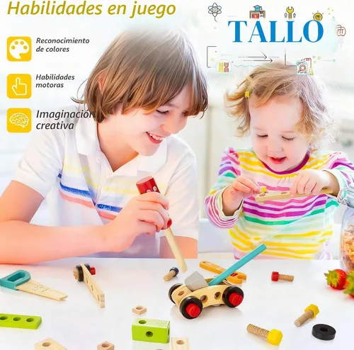 Vista 10 de Kit de herramientas de madera para niños, juego de herramientas Montessori