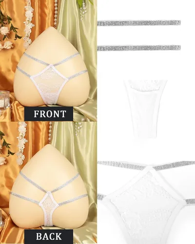 Vista 110 de Ropa interior con purpurina transpirable con encaje sexy para mujer