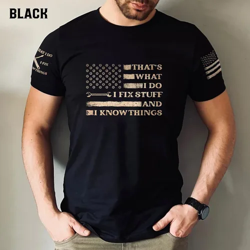 Vista 7 de Camiseta I Fix Stuff para hombre, camiseta Know Things 11