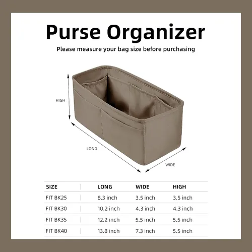 Vista 6 de DGAZ Organizador de bolsos suave y sedoso, seda, bolso de lujo en moldeadores de bolsas, para mujer, se adapta a bolsas Birkin25303540