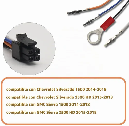Vista 2 de Kit de Cableado para Espejos de Remolque Compatible con Chevrolet Chevy Silverado GMC Sierra 1500 2500 HD Sierra Camioneta 2014-2018 Luces de Señal