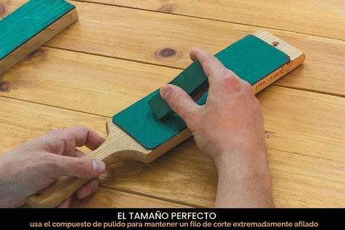 Vista 5 de BeaverCraft Compuesto de cuero Strop para afilar cuchillos - Compuestos de pulido verdes de 2 onzas - Compuesto de Stropping - Compuestos de pulido