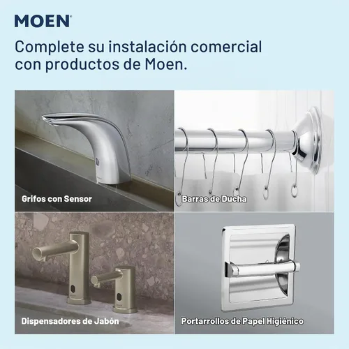 Vista 7 de Moen Sistema de Ducha Comercial Classic Posi Temp con Ducha de Mano para Baño, Válvula Requerida, Acabado Níquel Cepillado, T8342EP15CBN