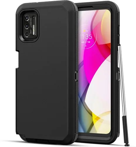 Vista 13 de Jiunai Funda para Moto G Stylus 2025, funda resistente a prueba de golpes, protección contra caídas, híbrida de doble capa mate, para Motorola G