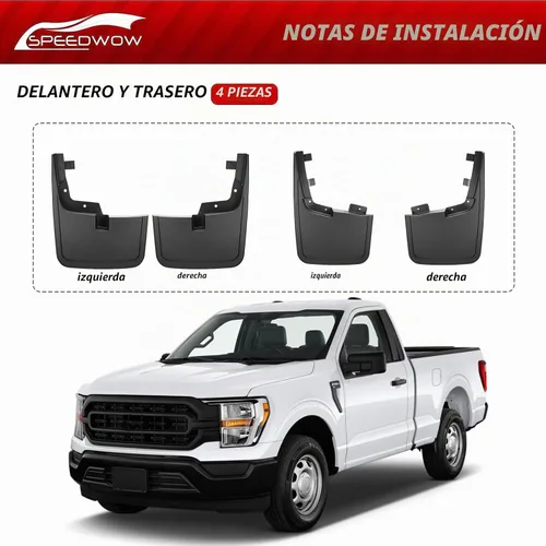 Vista 5 de SPEEDWOW 2015-2020 F150 - Protectores contra salpicaduras para neumáticos, sin necesidad de taladrar agujeros (juego de 4)