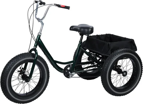 Vista 9 de Triciclo para Adultos, Triciclo de Neumáticos Gruesos de 20 Pulgadas para Adultos, Triciclo para Adultos de 7 Velocidades 20x4 Triciclo