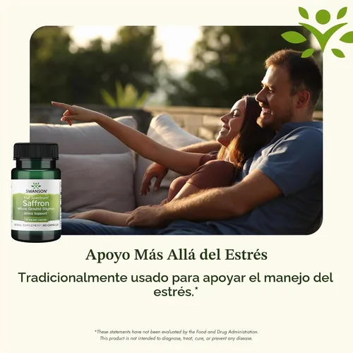 Vista 5 de Swanson Azafrán Español Orgánico Full Spectrum, 15 mg, 60 Cápsulas Veganas