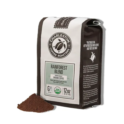 Vista 10 de Charleston Coffee Roasters Café molido orgánico especial Recogido a mano, tostado lento premium (mezcla de acuario, tostado medio) 12 onzas