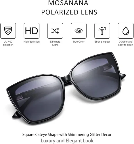 Vista 6 de mosanana Gafas de sol polarizadas de ojo de gato de moda 2020 para mujer MS51911