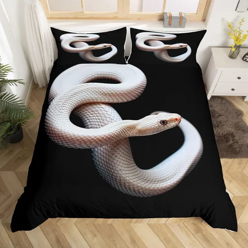 Vista 11 de Funda de edredón de caballo blanco y marrón, juego de ropa de cama 3D de animales de granja occidental para niñas y niños, funda de edredón