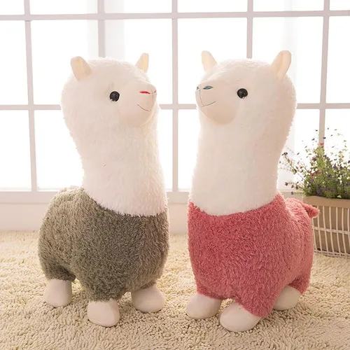 Vista 4 de YUKOUQIAN Animal de Peluche de Llama Lindo Juguete de Alpaca de Felpa de 9.8 Pulgadas para Niñas y Niños 2 Piezas (Alpaca)