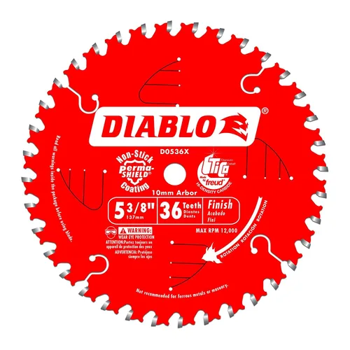 Vista 2 de Freud D0536X Diablo - Hoja de sierra inalámbrica con acabado ATB de 5-3/8 pulgadas y 36 dientes (paquete de 2)