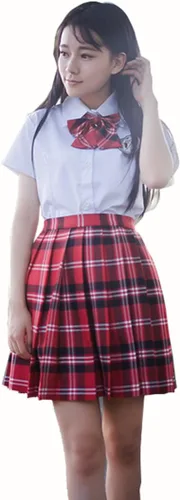 Vista 43 de Faldas plisadas a cuadros de cintura alta para mujeres y niñas, talla grande, uniforme escolar, mini disfraces de cosplay