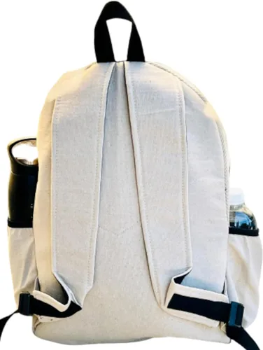 Vista 4 de Mochila hecha a mano de algodón de cáñamo del Himalaya de diseño único de 17 pulgadas grande Hippie, Festival, Senderismo y Tablet Laptop Mochila