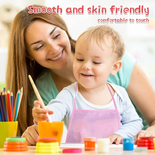 Vista 3 de Yahenda Paquete de 60 delantales de pintura para niños, delantales de tela para artistas infantiles, pintura artística desechable, para niños