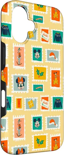 Vista 3 de iPhone 16 Disney Mickey & Minnie Mouse Holiday Christmas Santa Stamps Case