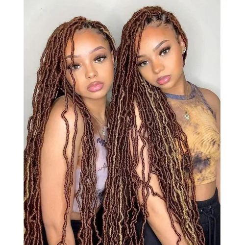 Vista 27 de Leeven Nuevas Trenzas de Ganchillo de Cabello con Locs Falsos Suaves de 24 Pulgadas de Largo Locs de Diosa Desgastados 6 Paquetes Negro Natural