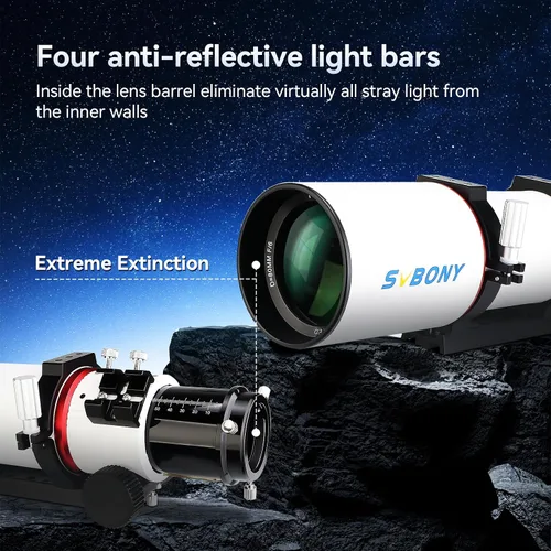 Vista 4 de SVBONY SV550 AP0 Telescope, 80mm ED F6 Triplet Apochromatic Refractor OTA