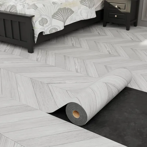 Vista 10 de Oxdigi Rollo de Suelo de Vinilo Despegar y Pegar 23"x 118"/19 Pies Cuadrados, Baldosas de Suelo de Vinilo Autoadhesivo Engrosado Estilo Tablones