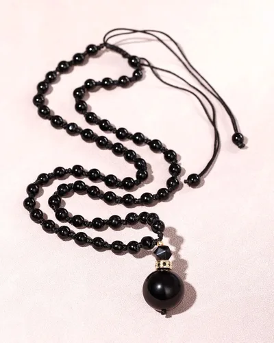 Vista 4 de Jewever Cristales y piedras curativas, collares largos para mujeres y hombres, collar de cuentas de cristal con cuentas de piedra natal, collar