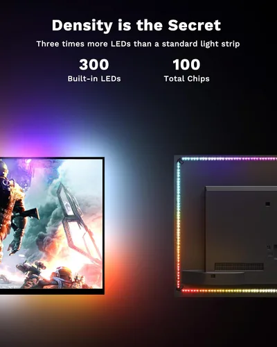 Vista 4 de Lytmi Fantasy 3 Kit de retroiluminación de TV HDMI 2.1 con caja de sincronización Wi-Fi para 65-70 pulgadas, 8K 60Hz, luces de color compatibles