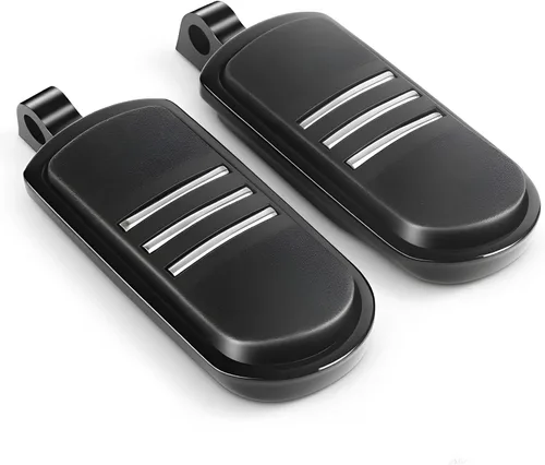 Vista 5 de Estriberas negras para motocicleta 1.25" 32mm, reposapiés ajustables para autopista, compatibles con Harley