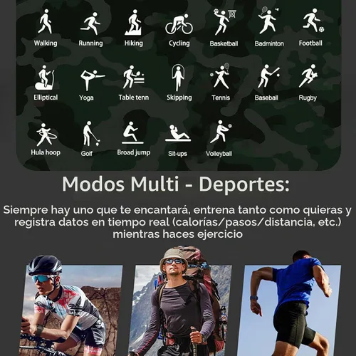 Vista 6 de Reloj inteligente con función de teléfono, hacer/responder llamadas con control de voz AI, reloj inteligente con 28 modos deportivos, podómetro