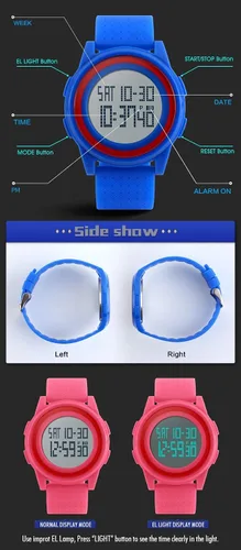 Vista 7 de Gosasa Nuevo reloj deportivo de banda suave LED reloj digital electrónico 5ATM impermeable al aire libre deportes relojes para mujeres hombres reloj