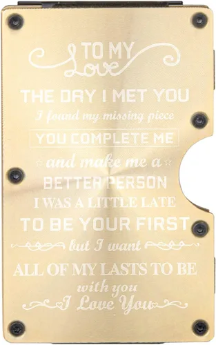 Vista 7 de Billeteras de metal personalizadas, regalos para papá, hijo, padrinos de boda, regalo de padrino de boda, cartera grabada con clip para dinero