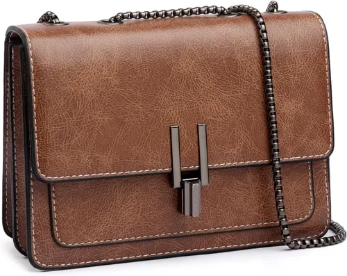 Vista 10 de Travistar Bolsos cruzados para mujer, bolsos pequeños de piel sintética, bolso de hombro, bolso de noche, bolsos acolchados con correa de cadena