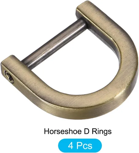 Vista 5 de METALLIXITY Metal D Rings Non-welded D-shaped Ring Buckles for DIY Keychains Card Holders Purse Tono Bronce