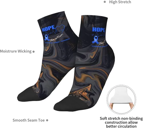Vista 7 de Hope For A Cure Esophageal Cancer Awareness Ankle Socks Winter Low Cut Sports Warm Breathable Comfort Casual Socks For Mens And Womens