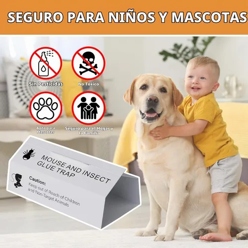 Vista 6 de Tablas de pegamento para ratones e insectos, 38 unidades, trampas adhesivas para ratones para interiores para el hogar, bandeja adhesiva