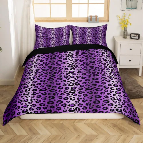 Vista 23 de Feelyou Leopard Bedding Set Twin Size, Cheetah Print Comforter Cover for Kids Boys Girls Animal Duvet Cover Safari Bedspread Cover Zipper