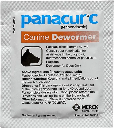 Vista 6 de Panacur C desparasitante canino (fenbendazol), 4 gramos, 3 unidades (Paquete de 1), rojo