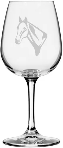 Vista 19 de Abaco Barb Body Horse - Copa de vino grabada multiusos (12.75 onzas) Unique Gifts for Horse Lovers, Personalized Wine Glasses, All-Purpose