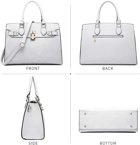Vista 3 de Bolso de mano y bolsos para mujer con asa superior de avestruz bolsa de trabajo con cartera