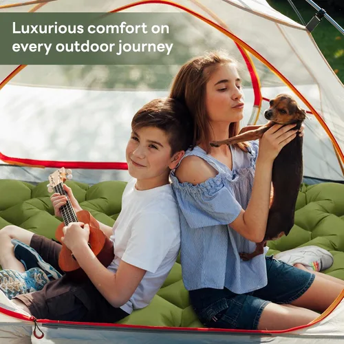 Vista 9 de Almohadilla de Dormir de Camping con Almohada, Almohadilla Inflable con Bomba de Pies Integrada, Colchón de Aire Ultraligero, Almohadilla de Camping
