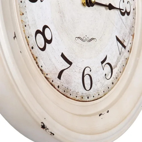 Vista 3 de Yosemite Home Decor Reloj de pared circular de hierro, marco blanco, cara blanca, texto negro, manecillas negras
