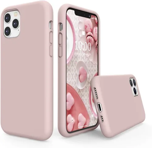Vista 9 de SURPHY Funda compatible con iPhone 11 Pro de 5.8 pulgadas, funda gruesa de silicona líquida (con forro de microfibra) para 11 Pro 2019, color rojo