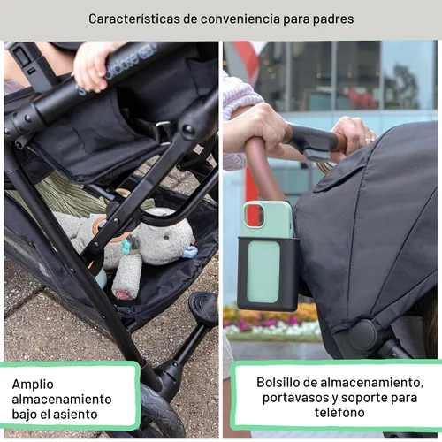 Vista 3 de Summer Infant Ingenuity 3Dquickclose CS+ - Cochecito plegable compacto - Cochecito ligero con toldo de gran tamaño, almacenamiento extragrande