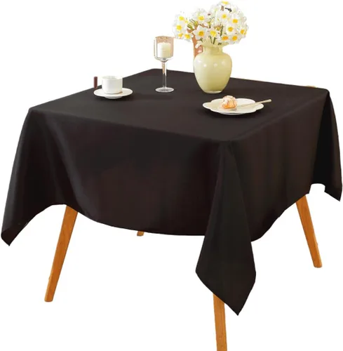 Vista 20 de Paquete de 2 Manteles Redondos de 120 Pulgadas de Carbón, Mantel de Poliéster Lavable para Uso en el Hogar, Fiestas, Bodas o Restaurantes. Gris
