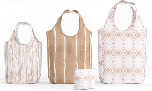 Vista 18 de Pure Sage Bolsa de comestibles reutilizable - Elegante bolsa de compras para comestibles - Bolsa plegable - Tamaño mediano