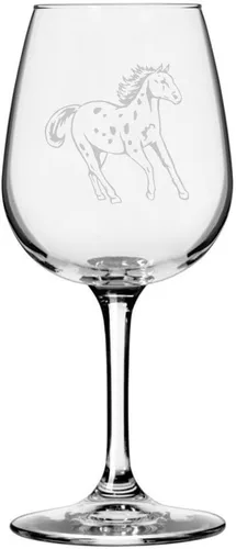Vista 85 de Abaco Barb Body Horse - Copa de vino grabada multiusos (12.75 onzas) Unique Gifts for Horse Lovers, Personalized Wine Glasses, All-Purpose