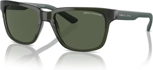 Vista 9 de Armani Exchange AX4026S - Gafas de sol cuadradas para hombre y mujer + paquete con kit de lentes de accesorios Negro mate/Negro brillante/Gris Sólido