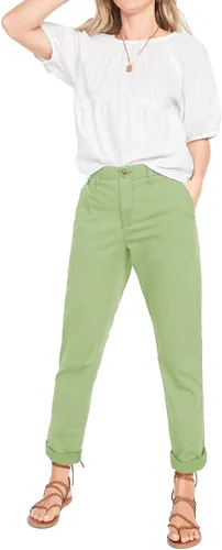 Vista 2 de Galawaqe Pantalones chinos de cintura alta para mujer, pantalones de tubo casuales, pantalones de pierna recta para el trabajo