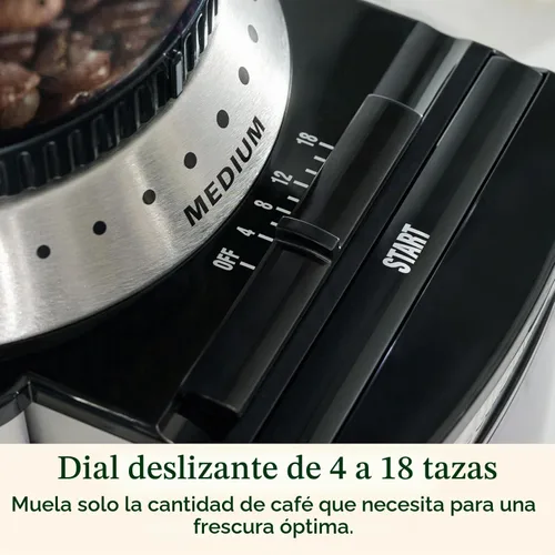 Vista 4 de Cuisinart Molinillo de café, molinillo de café eléctrico automático de un solo toque con fresas y selector de molienda de 18 posiciones, selector