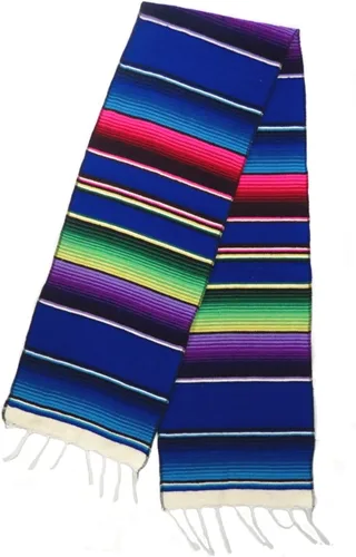 Vista 6 de Camino de mesa de serape mexicano 72 x 12 pulgadas por Leos Imports (TM) (Aqua)